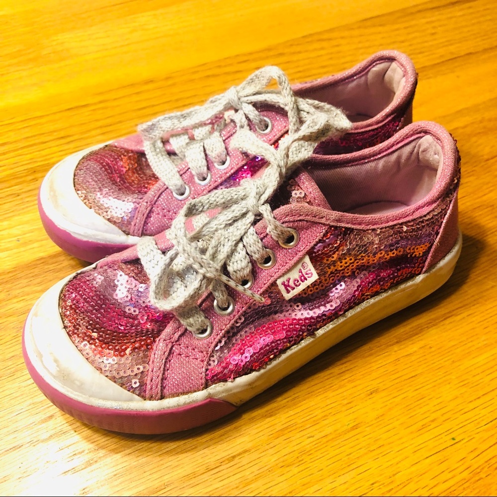 Pink Sequin Keds sneakers, Size 10.5M